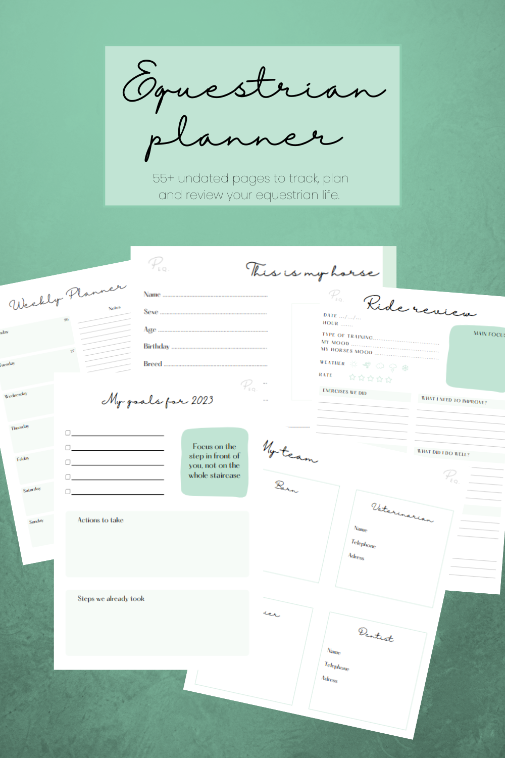 Digital Equestrian planner (dateless)